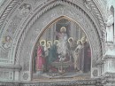 The Basilica di Santa Maria del Fiore: Closeup of the fresco over the central entrance.