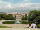 Boboli Gardens: Another pond and fountain with Medici Palace in background.