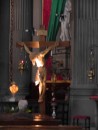 The Church of San Firenze: Life-size crucifix.