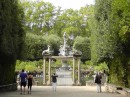 Boboli Gardens: The pond and fountain marking the end of the garden.