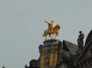 Gilded statue of Prince Charles Alexander of Lorraine atop the Maison des Brasseurs.
