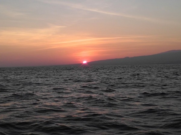 sunrise as we left Bali headed for Java