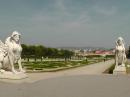 Belvedere Gardens with sphinxes guarding the entrance.
