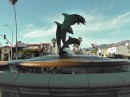 THE Dolphin Fountain at the entrance to Stearns Wharf