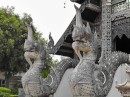 Wat Chedi Luang: Another variation on the dragon eating dragon railing.