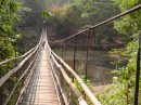 Long suspension bridge entrance to Elephant Training Camp.