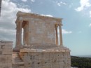 Acropolis -partially restored section of the Shrine of Athena Hygieia.