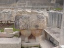 Tarxien Temples: Bottom half of a statue of a very portly person.