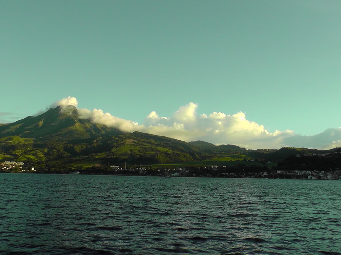 Leaving St. Pierre, Martinique –we didn’t go ashore and wanted an early start for Dominica.
