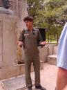 Our Eiffel Tower tour guide –bust of General Perrie on his left and preparing to enter the underground Eiffel bunker