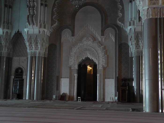 The mihrab -a niche in the "qibla wall”; the wall that faces Mecca.