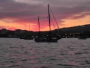 sunset in La Cruz anchorage