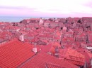 Dubrovnik: Special effects lighting (deep red tile roofs) caused by sunset light.