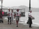 Early morning walkers really hustling along -Nordic Walk in Venice.