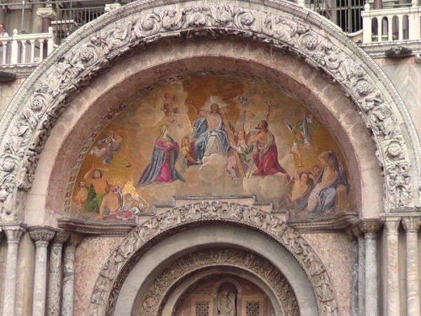 Mosaic over cathedral entrance.