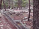 Priene -Dennis exploring the residential area -all laid out in a perpendicular grid system even though it was on the side of a hill.