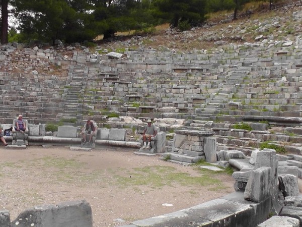 Priene theater -one of the best preserved examples from the Hellenistic period, 6500 seats; an altar -to the right of Dennis, was placed in the first row for sacrificial rites which were a part of the evening entertainment when they held plays.