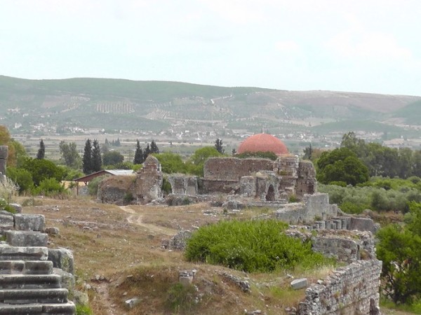 Miletus -on corner of theater were some castle ramparts.