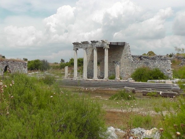 Miletus -buildings around the square included a gymnasium built in the 2nd century AD, church from 5th century AD,  and this - the City Council Chamber built around 170 BC.