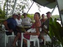 lunch at Boca Chica Hotel with (from front, clockwise: Shannon, Lloyd, Maria, Dennis, Virginia, Tony)