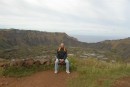 Me at the edge of one of the 3 volcano calderas on Easter Island.