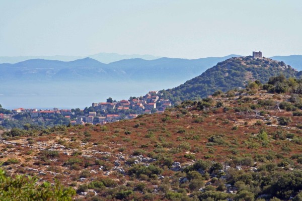 Lastovo town from the walking trail