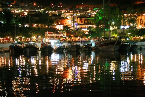 Kalkan by night from the boat