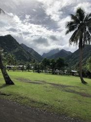 Teahupoo, site of the Billabong pro surfing contest, Tahiti Iti