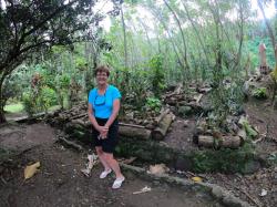 Karen at the vanilla farm, Taha’a