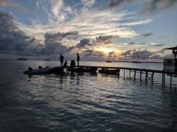 Sunset from the dock at Paillotte, Rotoava