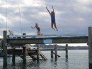 Pier jumping in Russell