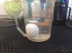 Good Egg?: Supposedly, and I have had this fail, egg floats/bad......egg sits on bottom/good egg.