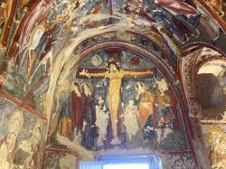 One of many frescoes at the Open Air Museum