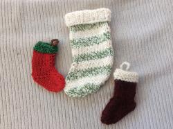 Holiday knitting.  No idea what I will do with them!: Using up scraps of yarn.