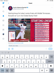 DIEGO ON THE STARTING LINEUP.: PLAYING BASEBALL FOR THE UNIVERSITY OF SOUTHERN ALABAMA JAGUARS.