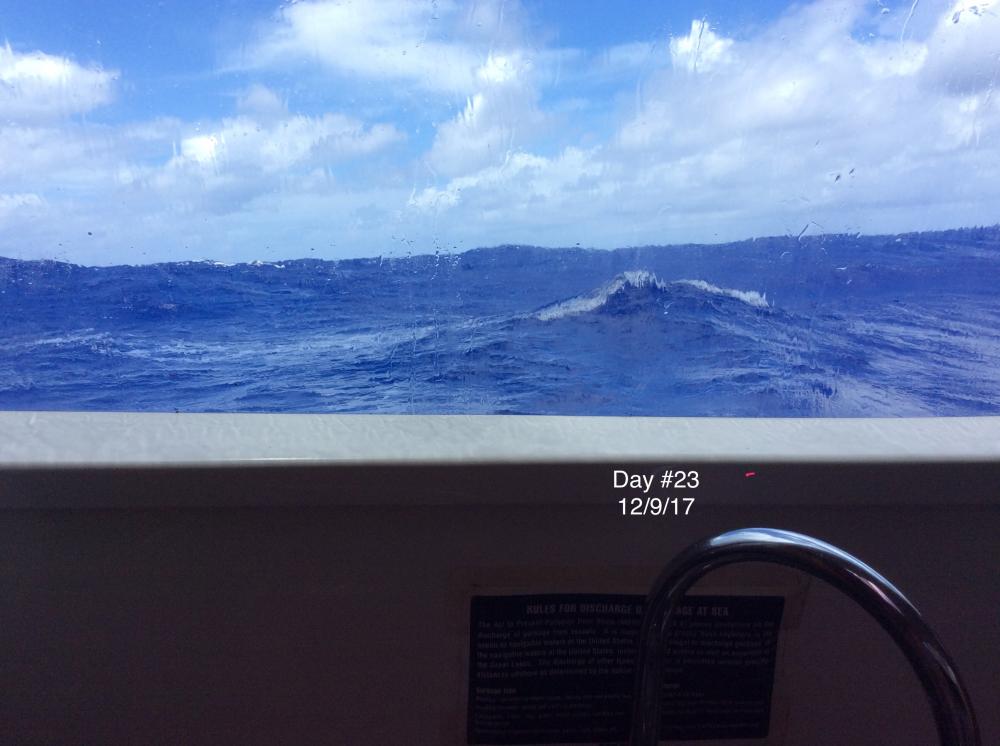 View from galley window.  2017 passage, Pago Pago to Pago Pago