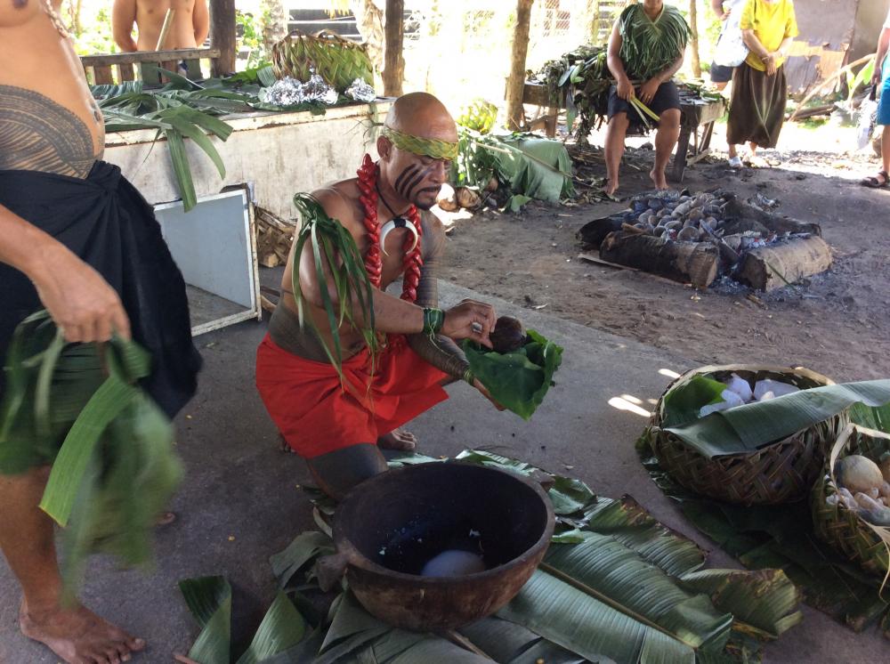 Cultural Center in Apia.  Demonstrations of Samoan history——food, crafts, tools, etc.