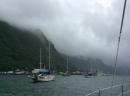 Pago Pago Anchorage.: Fog sets in every day.