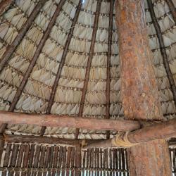 Lucayan hut: The weaving of the palms to create the roof is just beautiful. This is an example of the type of dwelling that early inhabitants of the Bahamas used. 