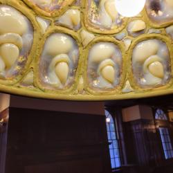 Inside of Tiffany turtle lamp