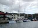 Moored alongside the quay in Port Mathurin