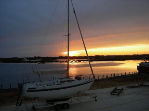Sunset from Faro boatyard. End of summer!