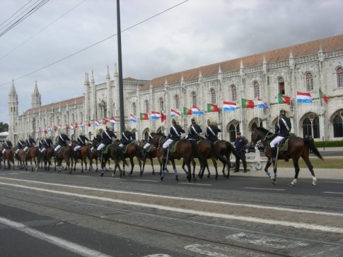 Imperial Guard parading in Lisbon.
