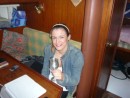 Charlotte enjoying a goblet of Albarino wine