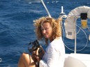 Carolyn photographing Seven Seas sailing in company