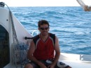 Dean sailing between the islands