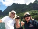 Phil, John and Meredith at our Opunohu anchorage, Moorea