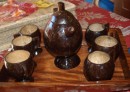 coconut shell teaset