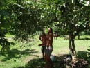 Tonga and Phil fruit picking at Hakaui Bay, Nuku Hiva. This place was Paradise!