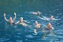 Short Swim Break: The gang went in but us being the oldies stayed on board!!  Who wants to get that wet!!